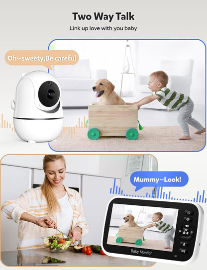 GoodBaby Baby Monitor with Camera and Audio - No WiFi, Remote Pan-Tilt-Zoom, Night Vision