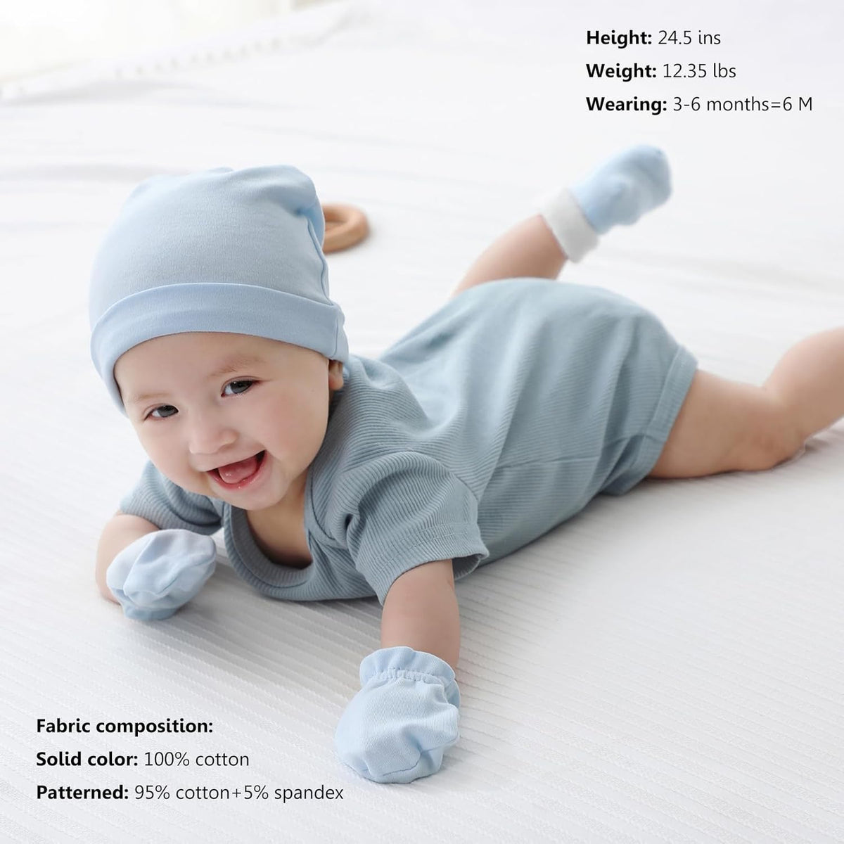 Newborn Baby Short Sleeve Bodysuit Cotton One-Piece Baby Clothes 5-Pack, 0-12 Months