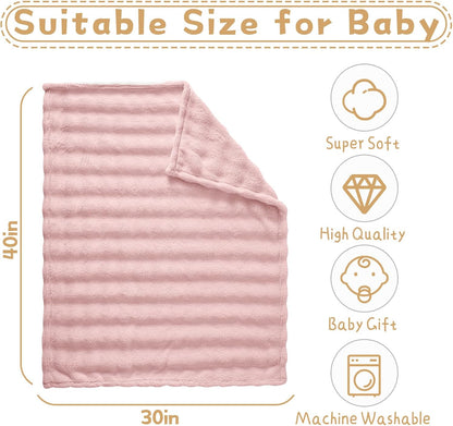 Fleece Baby Blanket for Girls Bubble Design, Warm Cozy and Fluffy Infant Newborn Toddler Small