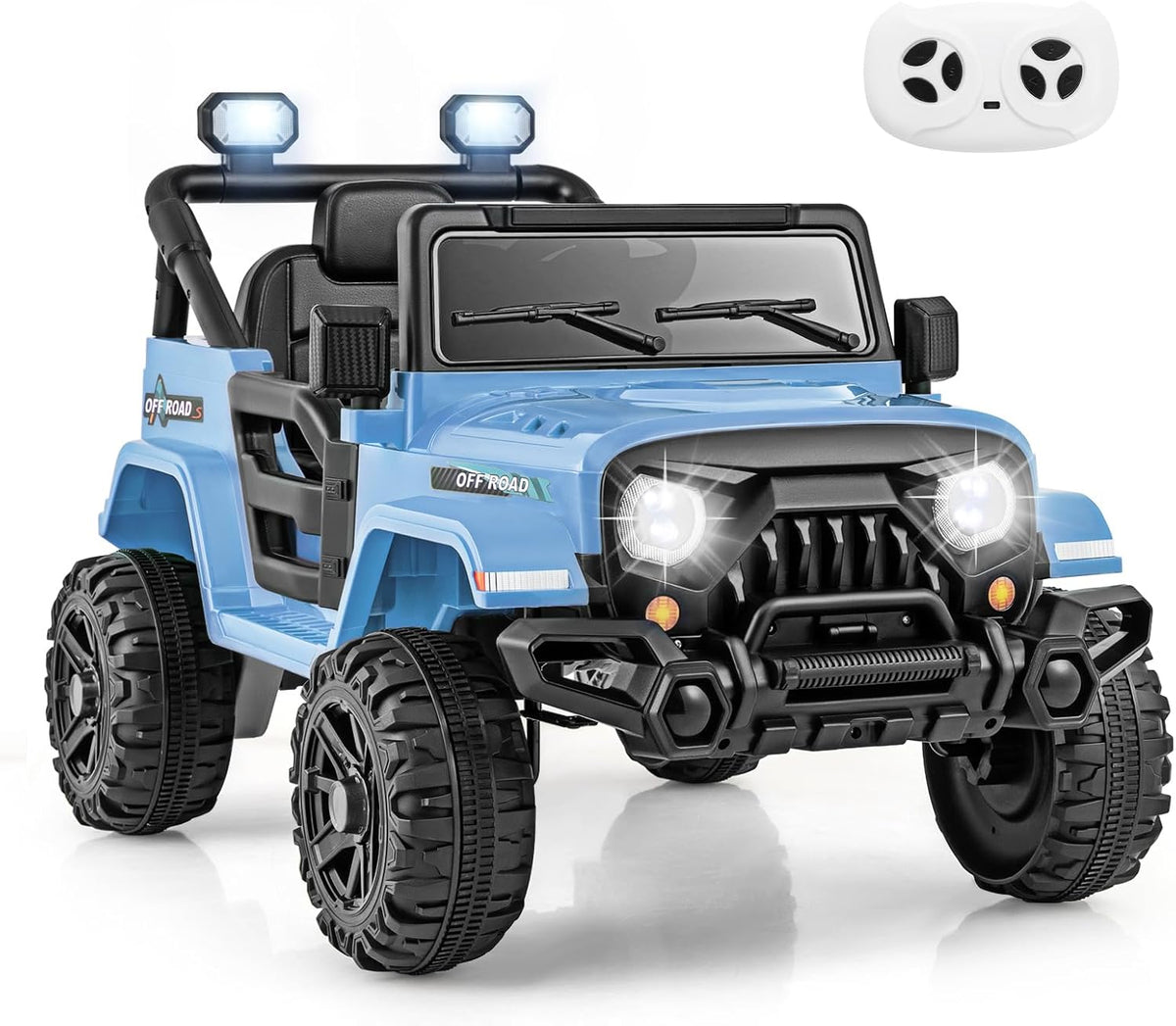 Costzon 12V Kids Ride on Truck Car, Electric Vehicle w/Remote Control, Threaded Wheels, 3 Speeds
