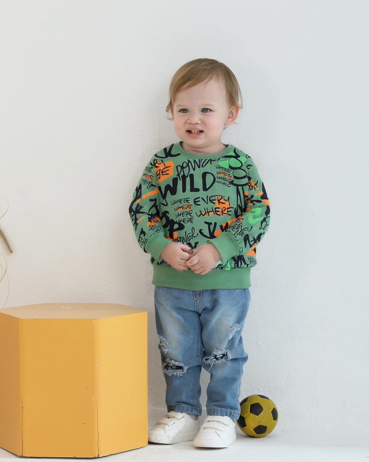 Toddler Baby Boy Outfits Fall Winter Clothes Color Block Long Sleeve Sweatshirt Tops + Jogger Pants