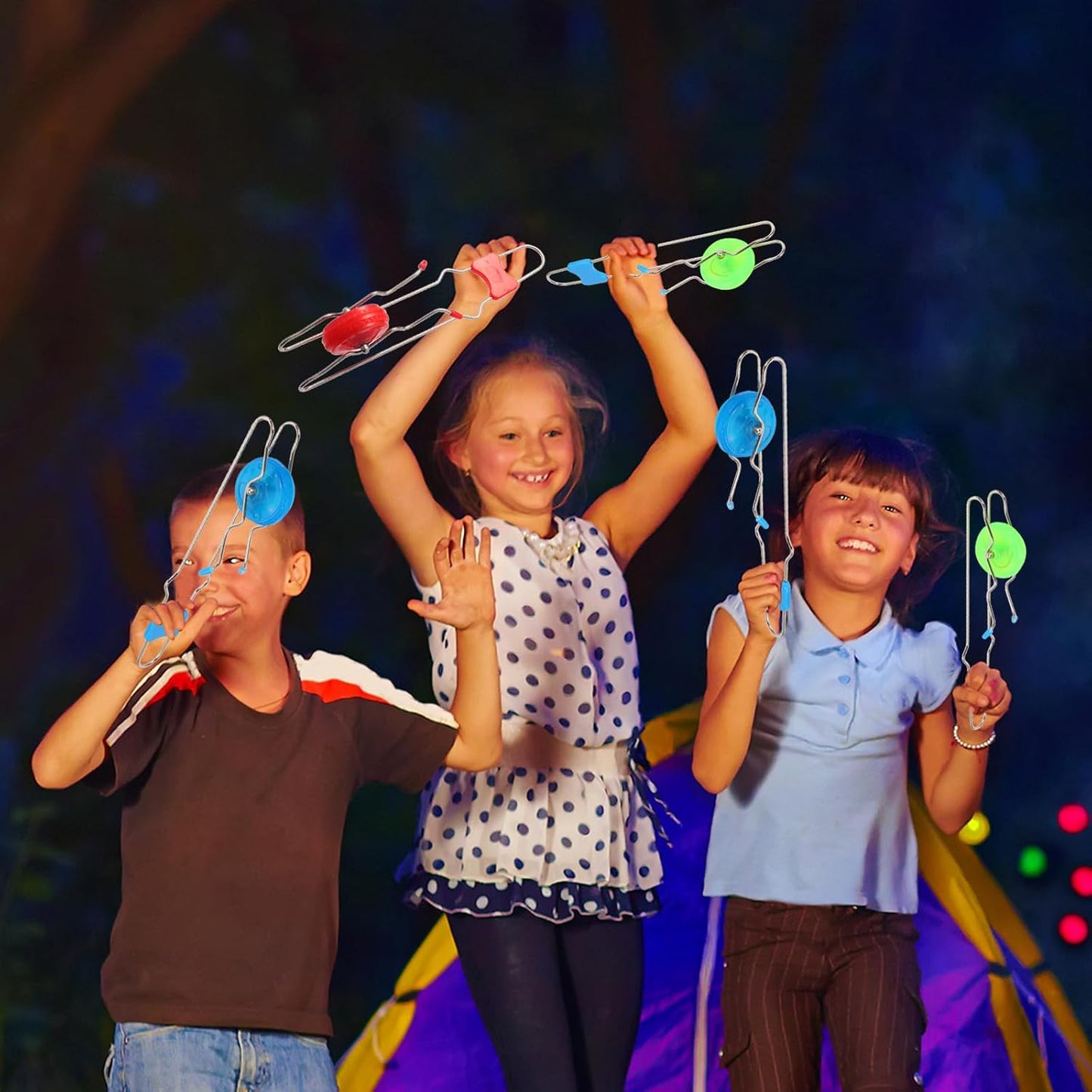 Retro Kids Light Up Gyro Wheel Set - includes 3 10-Inch Track Twisters, Spinning and Light Combo