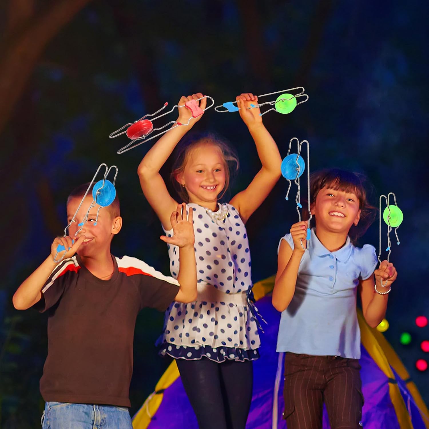 Retro Kids Light Up Gyro Wheel Set - includes 3 10-Inch Track Twisters, Spinning and Light Combo