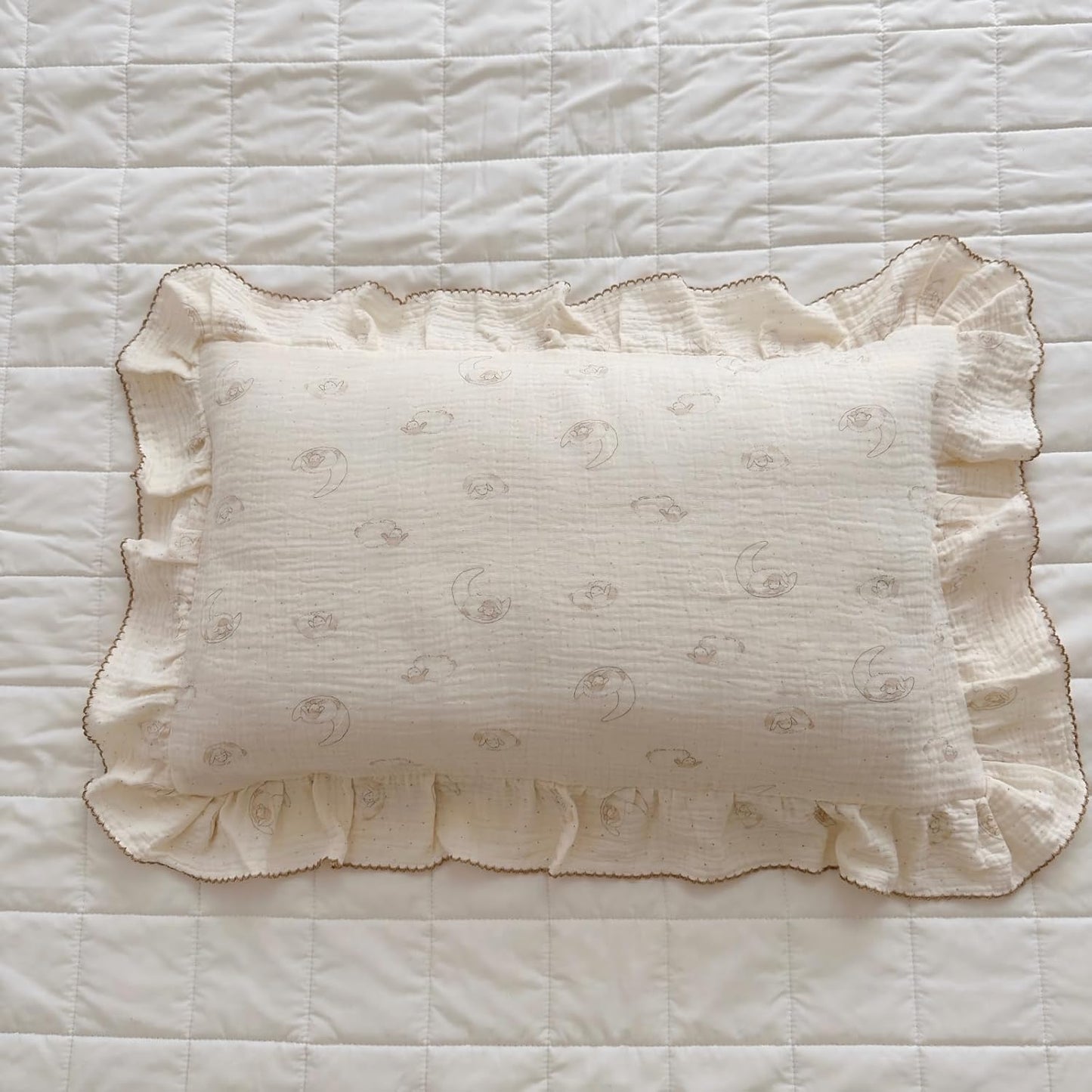 BuLuTu Muslin Kids Pillow Case Standard Size, 20"x26", Envelope Closure, 100% Cotton Pillow Cover