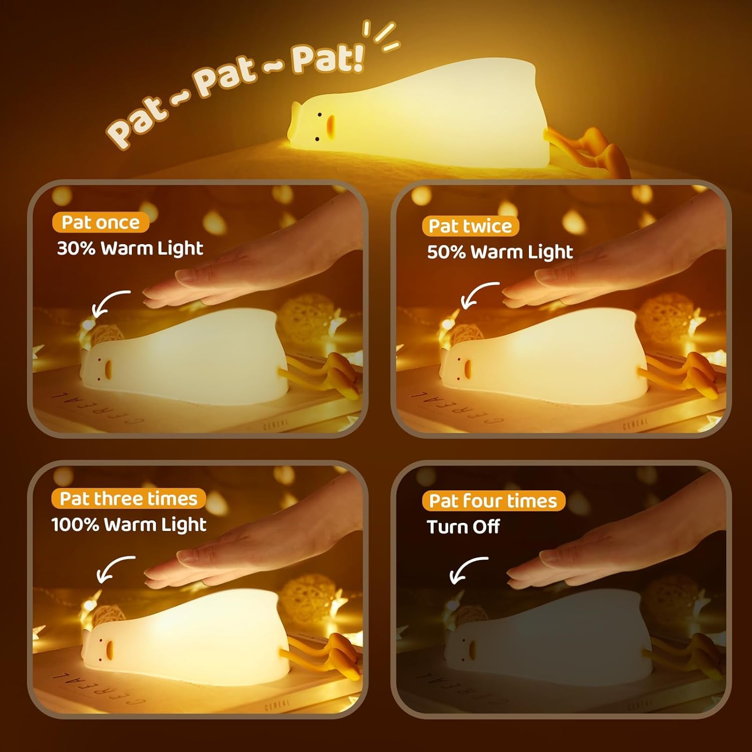 Existential Crisis Duck Lamp - 3-Level Dimmable Rechargeable Night Light for Kids Breastfeeding &