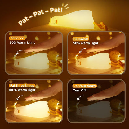 Existential Crisis Duck Lamp - 3-Level Dimmable Rechargeable Night Light for Kids Breastfeeding &