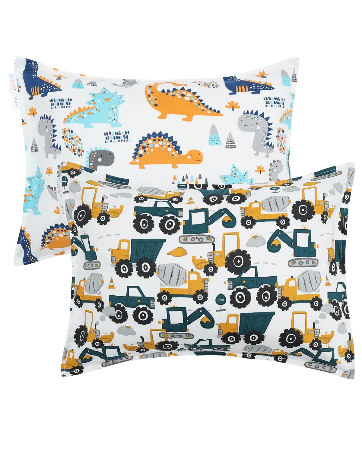 ALVABABY Toddler Pillowcases 2 Pack Organic Cotton Kids Pillow Cover Fit 13"x 18" or 12"x16"