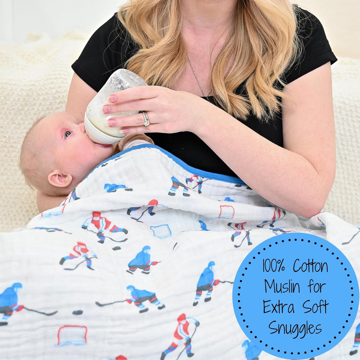 LollyBanks Muslin Blanket 100% Organic Cotton, Muslin Quilt Lightweight, 6 Layers Baby Blankets