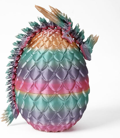 3D Printed Dragon Egg,Mystery Crystal Dragon Fidget Toys,Articulated Dragon,Home Desk Decor Easter
