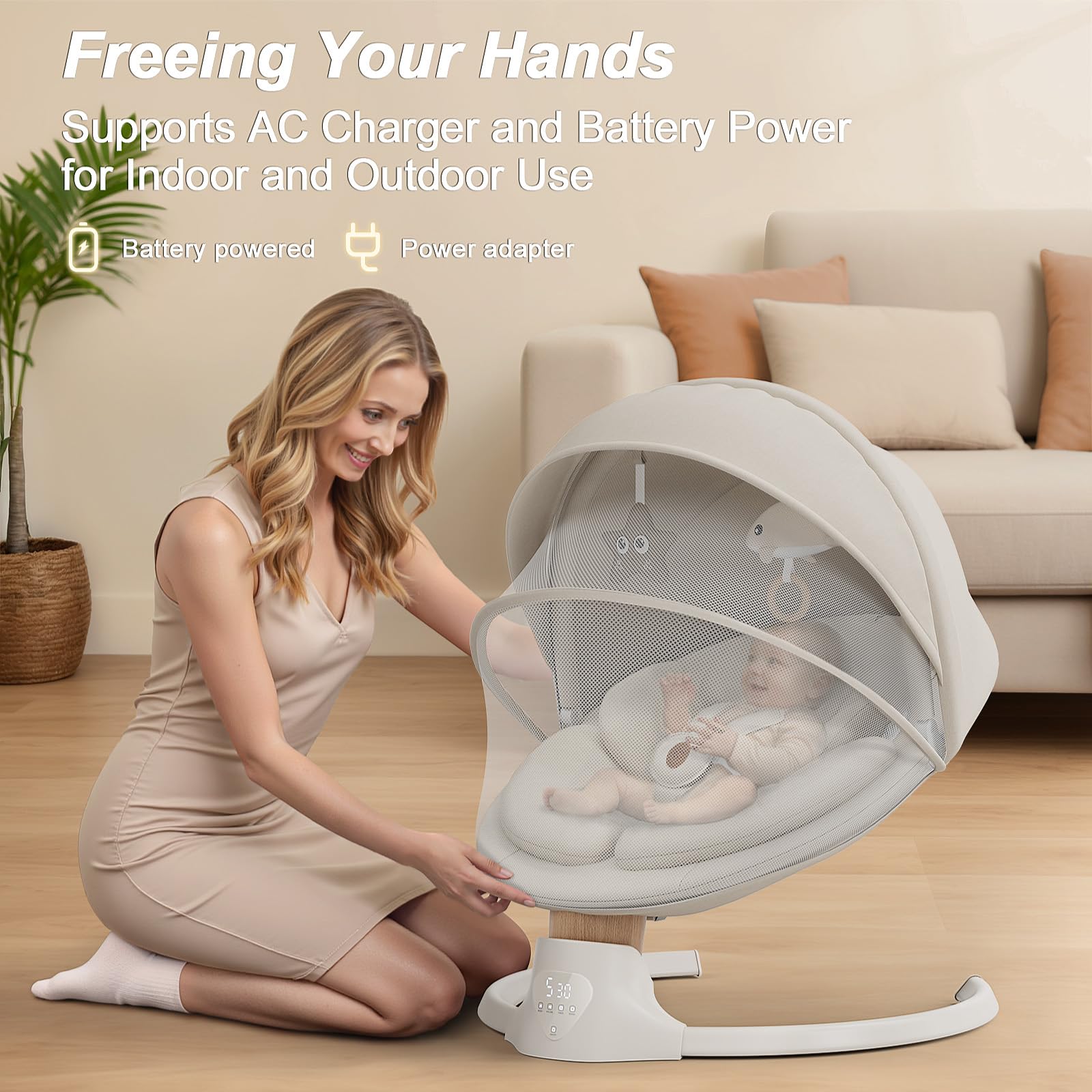 Baby Swings for Infants, FasonBaby Electric Baby Swing with Bluetooth Music