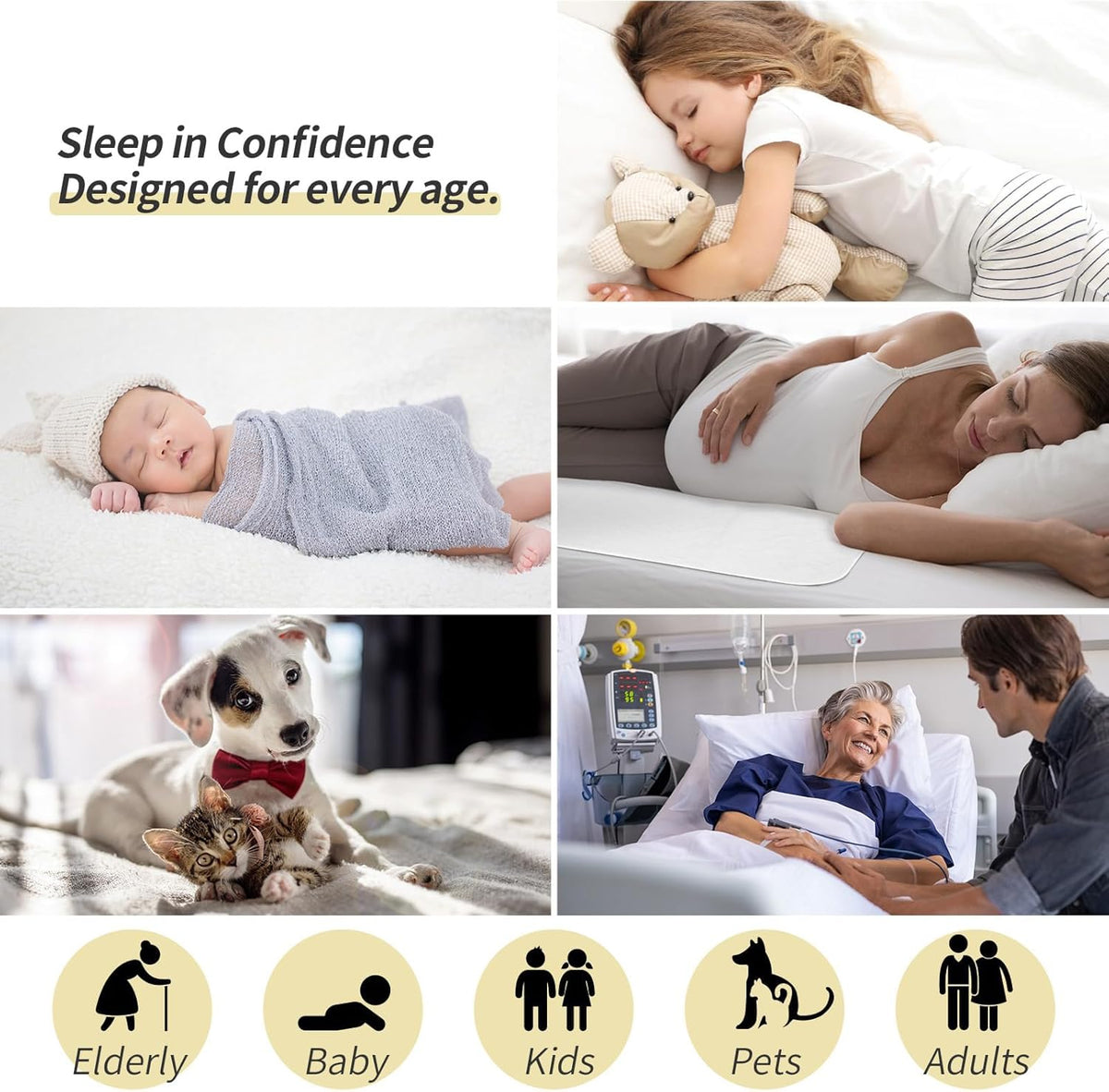 CoolShields Waterproof Bed Pads Incontinence 34'' x 52'' (2 Pack) Washable Reusable Bedwetting