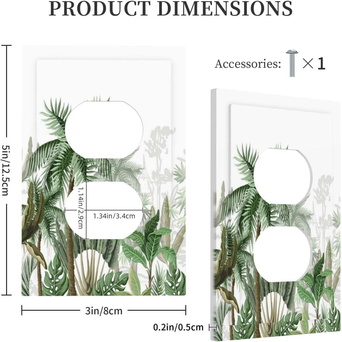 Palm Tree Banana Leaf Green Rainforest Natural Landscape Outlet Covers 1 Gang Duplex Light Switch