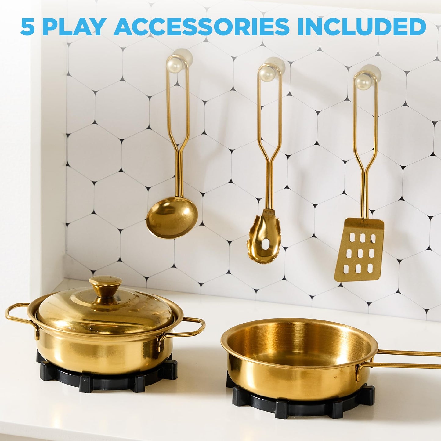 Best Choice Products Toddler Kitchen Playset, Wooden Cottage Kids Play Kitchen with 5 Accessories