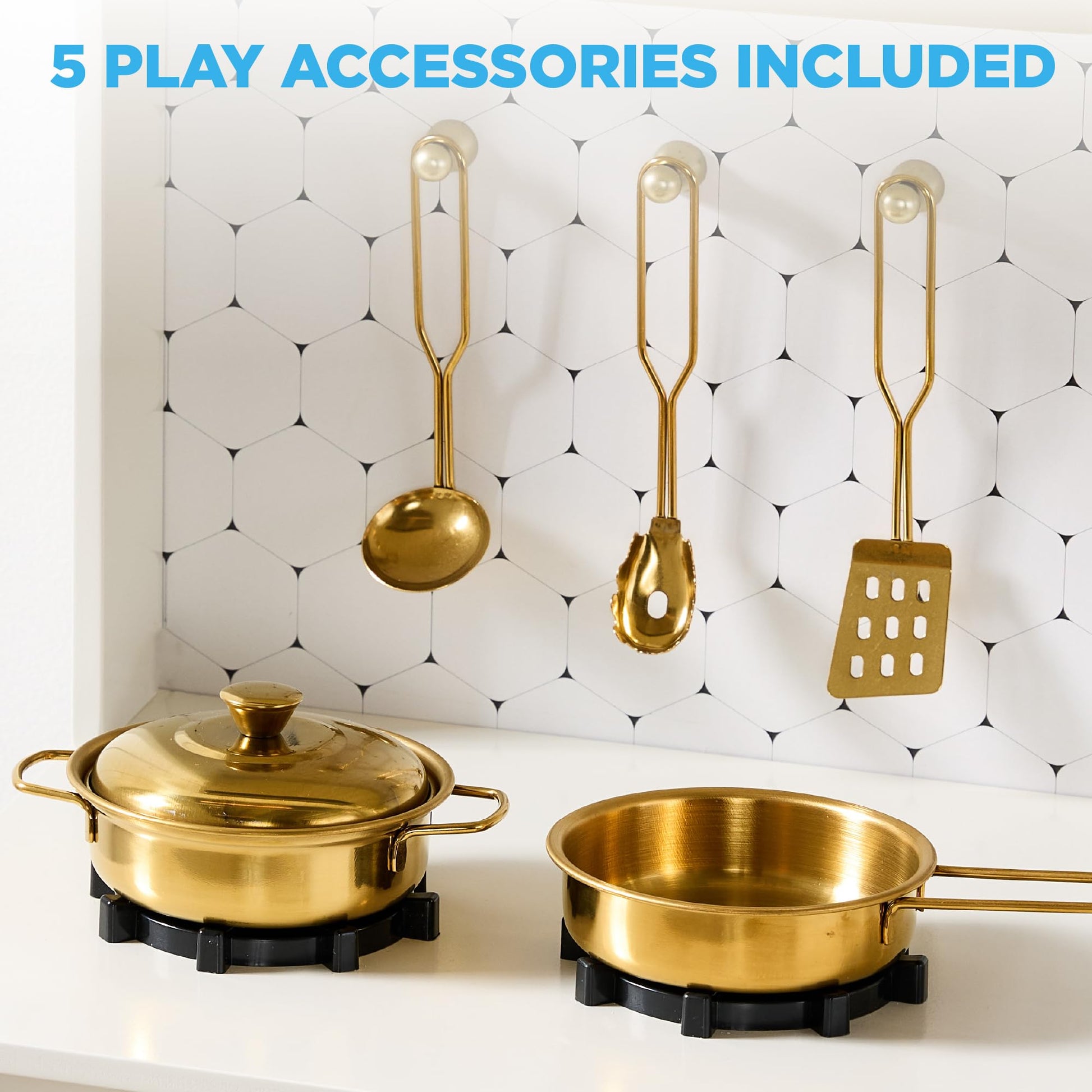 Best Choice Products Toddler Kitchen Playset, Wooden Cottage Kids Play Kitchen with 5 Accessories