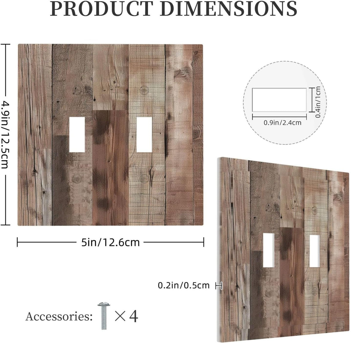 Decorative Switch Covers Plate Retro Wood Plank Vintaga Wooden Board 2 Gang Wall Plate Unique