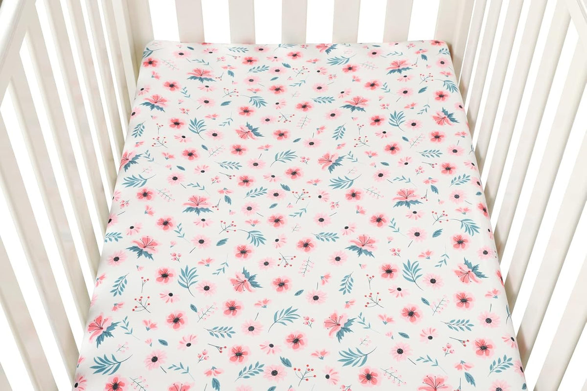 Pack n Play Sheet Stretchy Fitted Portable Mini Crib Sheets Set 3 Pack,Playard Sheets Convertible