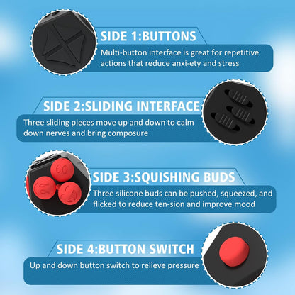 Fidget Dodecagon –12 Side Fidget Toy Cube Relieves Stress and Anxiety Anti Depression Cube for