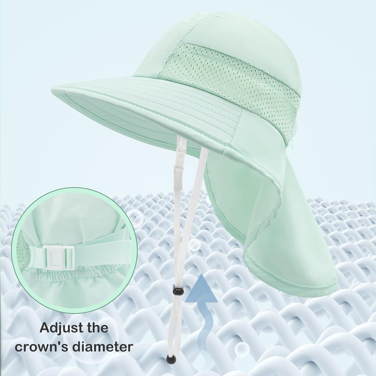 XIAOHAWANG Girls Sun Hat Baby Beach Hats Boys UPF 50+ Kids Summer Protection Cap Toddler Breathable