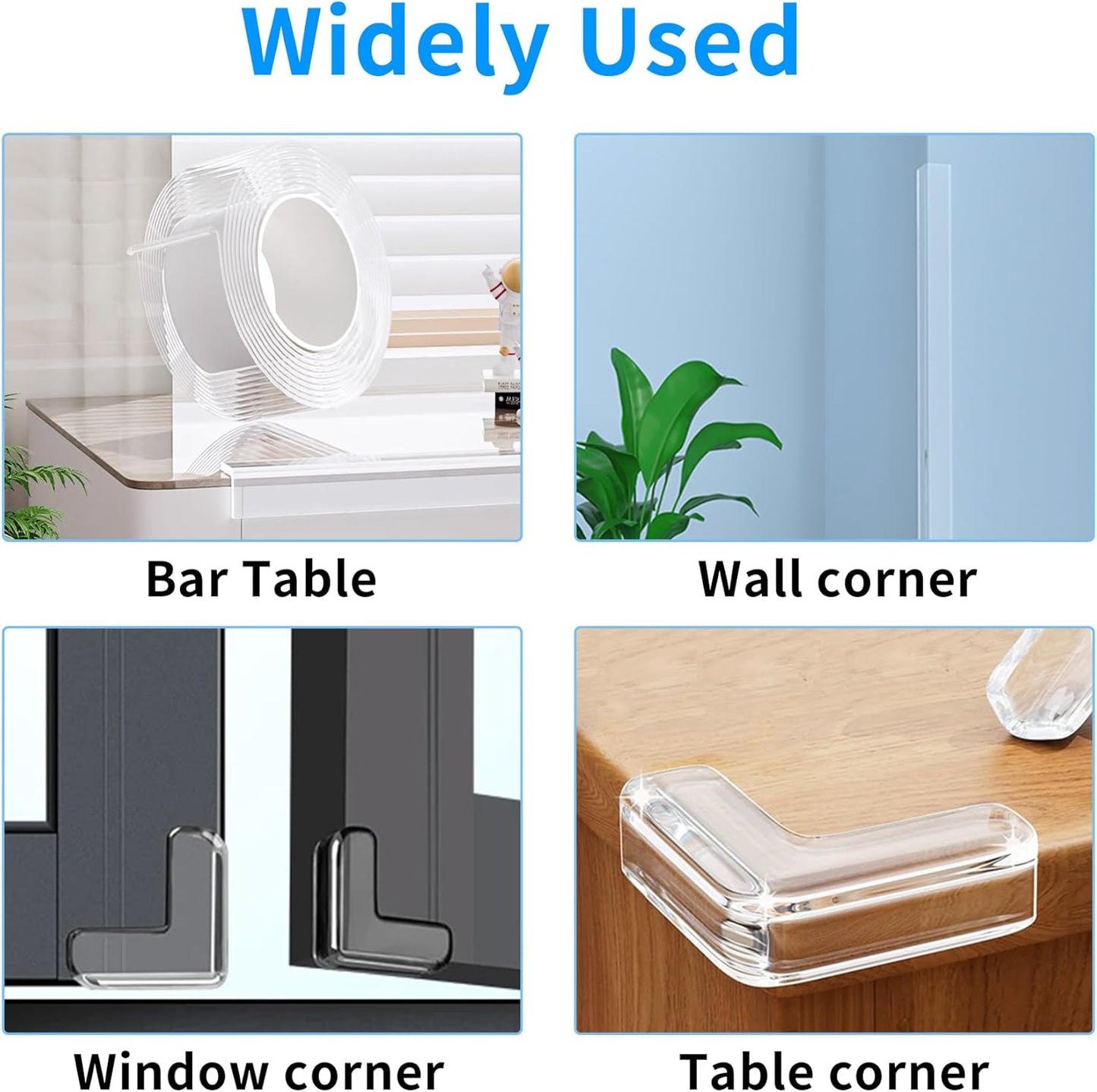 0.8 in x 16.4 FT,Edge Corner Protector Baby Proofing with 6 Corners,Soft Clear Furniture Table