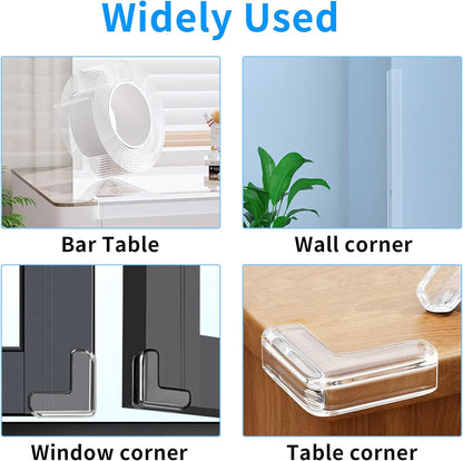 0.8 in x 16.4 FT,Edge Corner Protector Baby Proofing with 6 Corners,Soft Clear Furniture Table