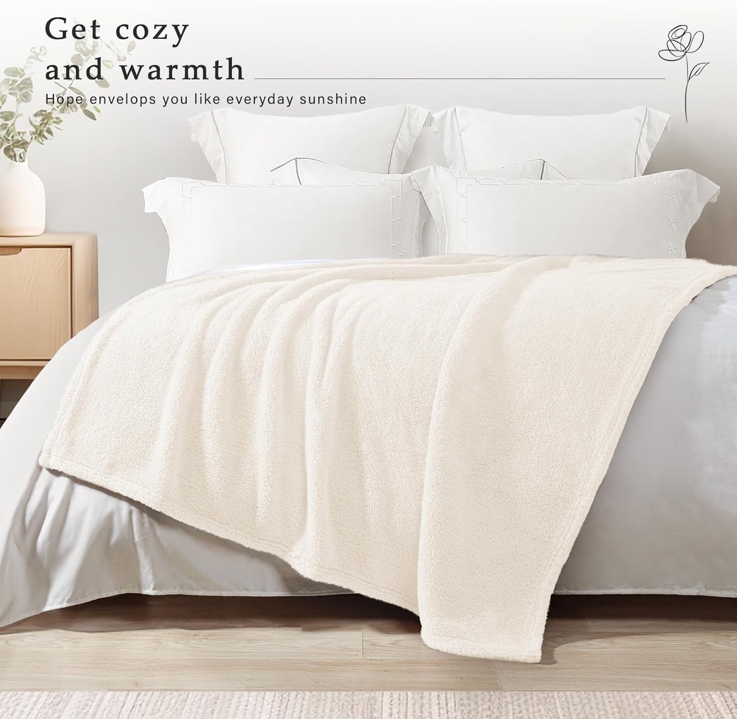 Exclusivo Mezcla Soft Fleece Throw Blanket for Couch, Super Soft Velvet Plush Bed Blanket, Fuzzy