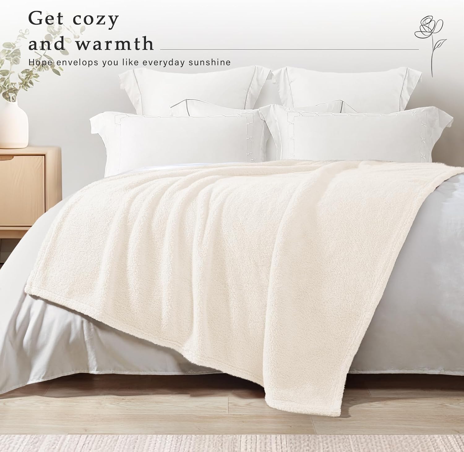Exclusivo Mezcla Soft Fleece Throw Blanket for Couch, Super Soft Velvet Plush Bed Blanket, Fuzzy