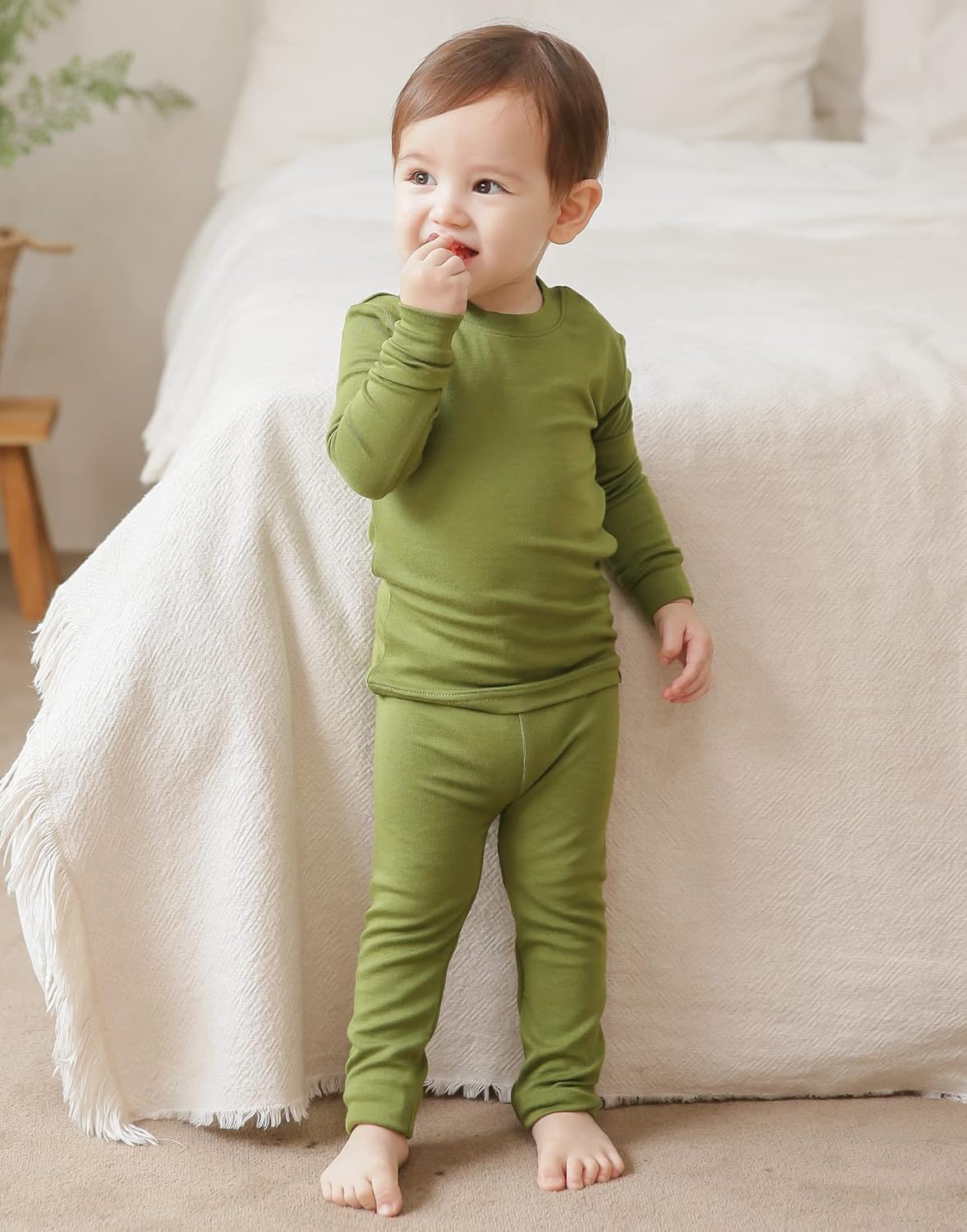 VAENAIT 6M-12Y Toddler Toddler Kids Toddler Girls Boys Soft Comfy Modal Tencel Solid Raglan