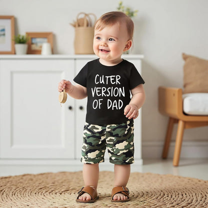 wdehow Toddler Kids Baby Boy Summer Clothes Sets 1T 2T 3T 4T 5T Letter Print Short Sleeve Tops