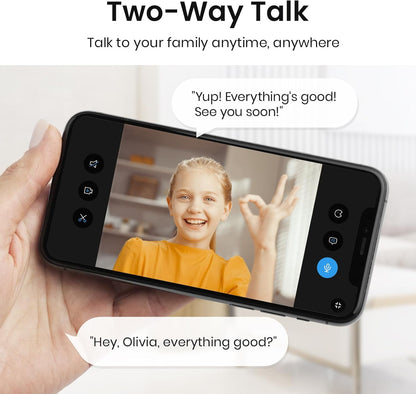 AOSU 4MP Security Camera Indoor - 2.5K Baby Monitor Pet Camera 360° for Home Security with 5/2.4