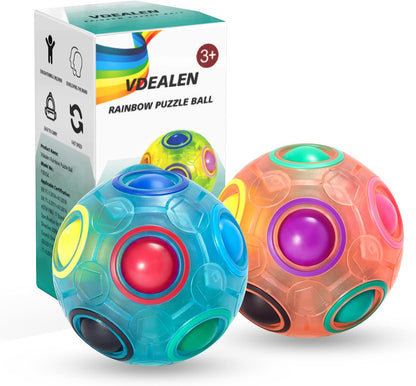 Vdealen Magic Rainbow Puzzle Ball, Fidget Ball Puzzle Brain Teaser Fidget Toy for Boys & Girls