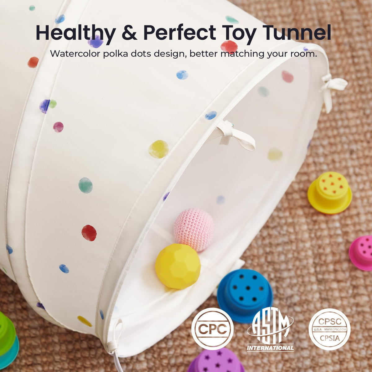 Tiny Land Kids Play Tunnel with Storage Bag for Toddlers and Baby