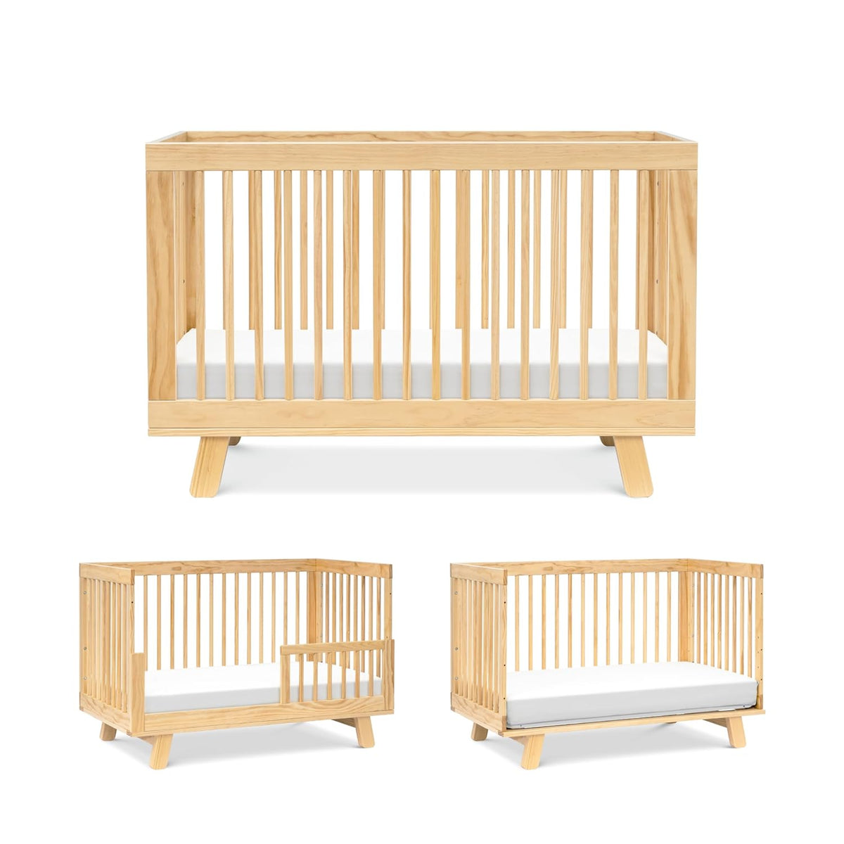 babyletto Hudson 3-in-1 Convertible Baby Crib with Toddler Bed & Daybed Conversion - Easy to