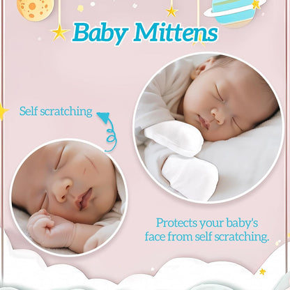 No Scratch Baby Mittens Newborn Infant Toddler Mittens Soft Elastic Wrist Gloves Mitten for 0-6