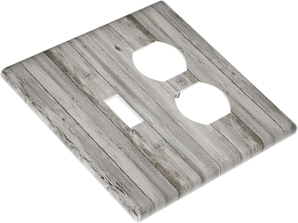 Wallplates Farmhouse Rustic Grey Barn Door Wood 1 Toggle 1 Duplex Switch Plate Electrical GFCI