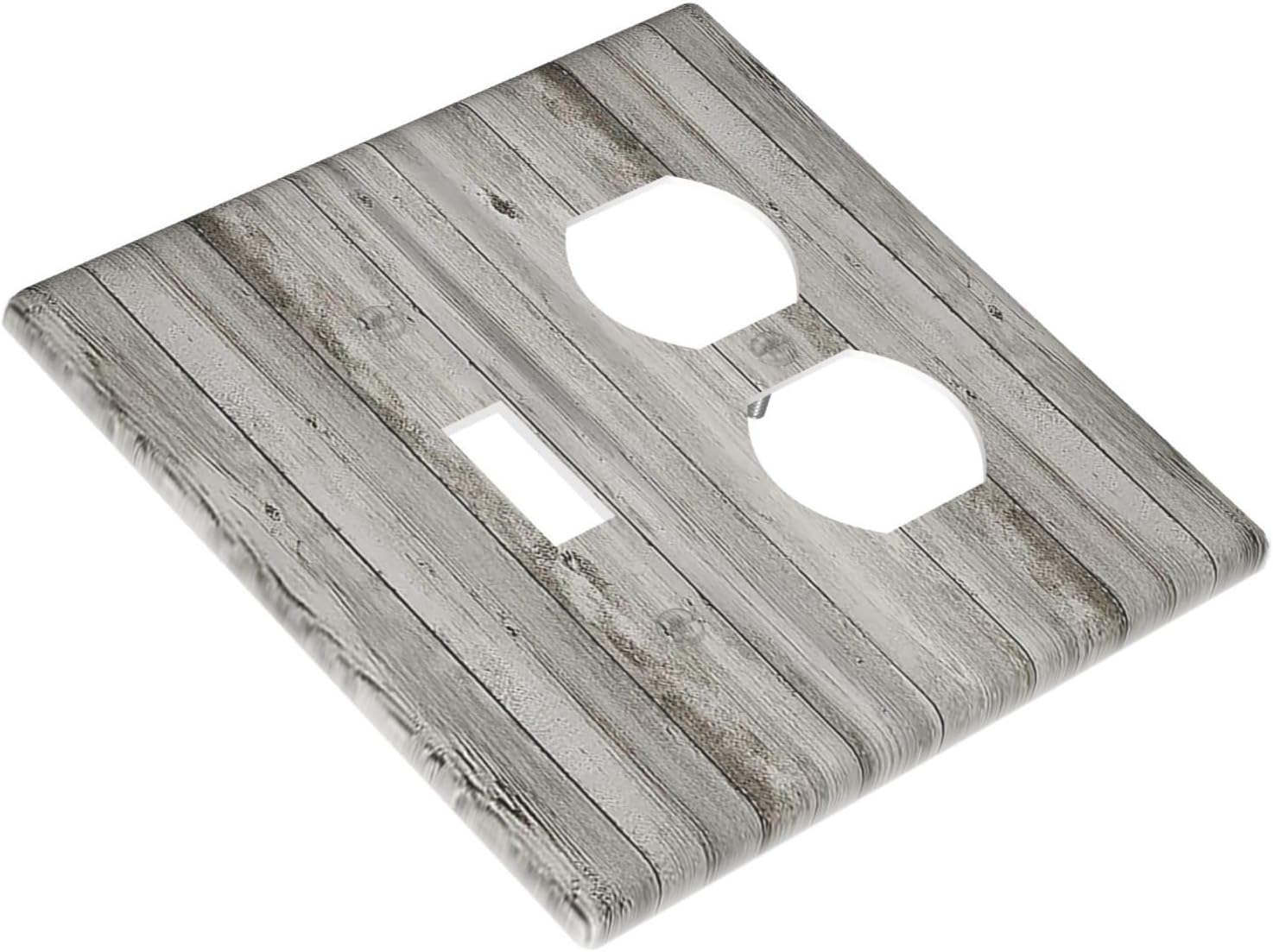 Wallplates Farmhouse Rustic Grey Barn Door Wood 1 Toggle 1 Duplex Switch Plate Electrical GFCI