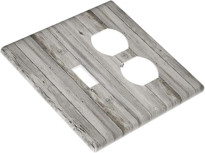 Wallplates Farmhouse Rustic Grey Barn Door Wood 1 Toggle 1 Duplex Switch Plate Electrical GFCI