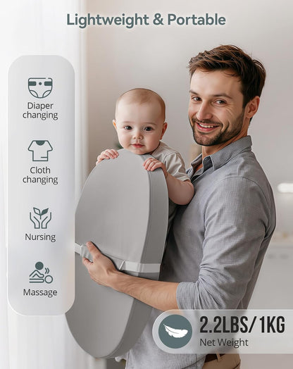 COMOMY Baby Changing Pad with Wipeable & Waterproof PU Cover, Contoured Diaper Changing Pad for