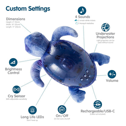 Cloud b Ocean Projector Nightlight with 2 White Noises & 2 Soothing Sounds | Adjustable Settings |