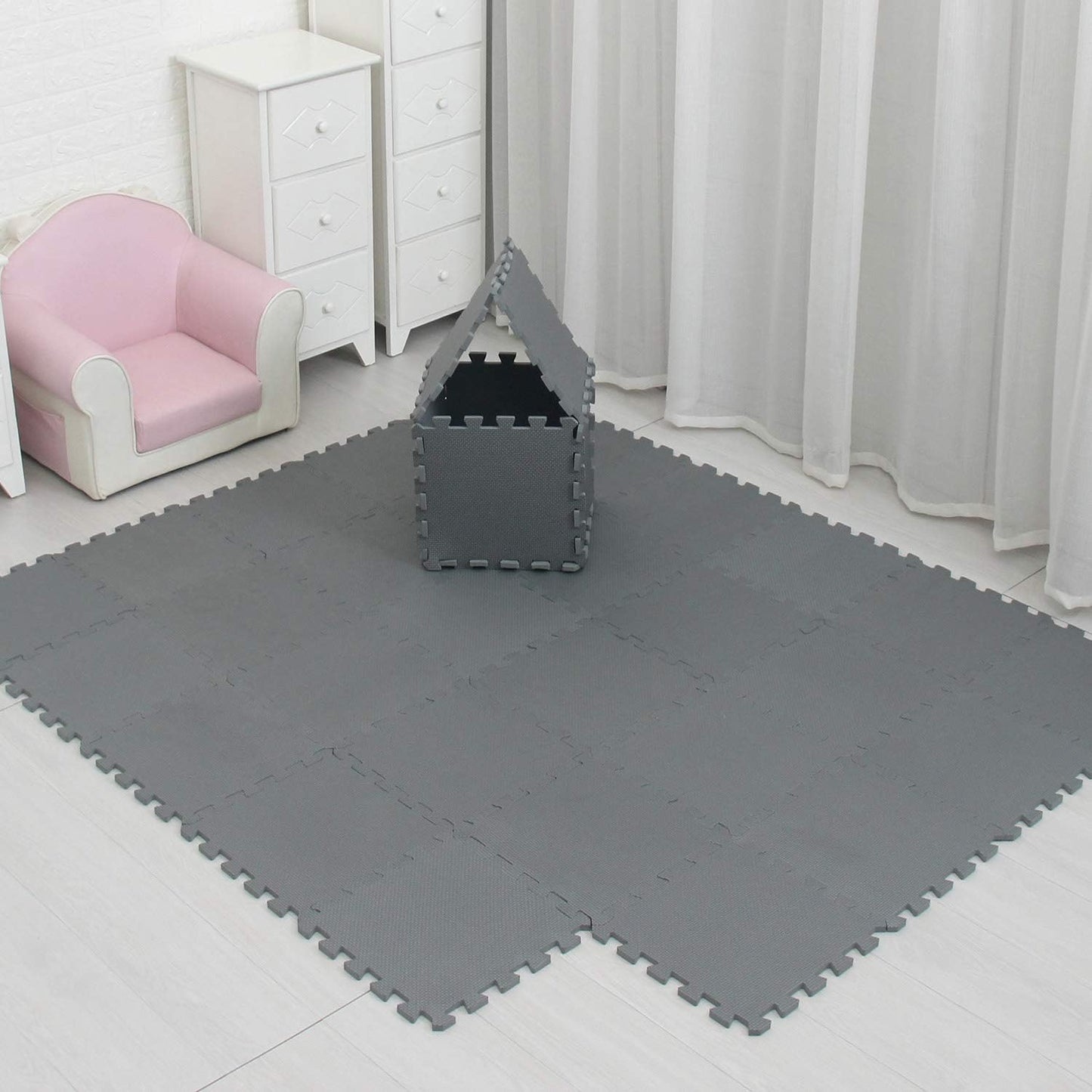 MQIAOHAM® 18 Pieces Puzzle Play Mats, Soft Baby Play Mat, Kids Interlocking Foam Floor Tiles