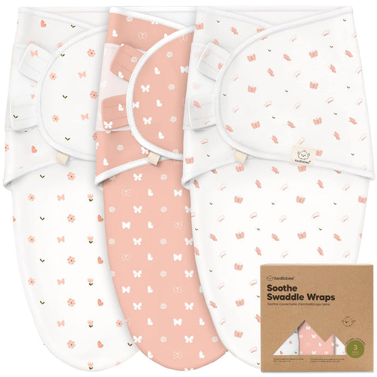 3-Pack Organic Baby Swaddle Sleep Sacks - Swaddles for Newborns, Infant 0-3 Months, Baby Girls