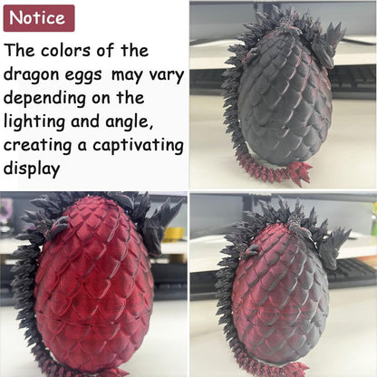 3D Printed Dragon Egg, Mystery Crystal Dragon Egg Fidget Toys Surprise, Easter Eggs Articulated