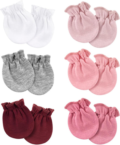 Newborn Baby Mittens No Scratch Cotton Elastic Wrist Gloves Infant Toddler Mittens for Baby Boy