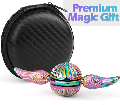 Rainbow Wizarding Fidget Sphere Spinner Metal for Kids Adults, EDC Desk Toy Wings Finger Hand