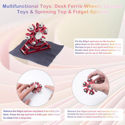 Desk-Fidget-Toys for Ferris-Wheels-Spinner: 4mins Kinetic-Metal-Spinner, Cool-Gadgets-Stuff for Kid