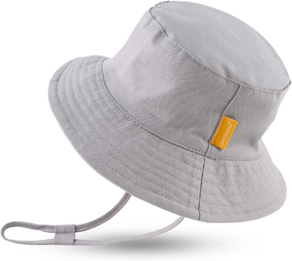 JANGANNSA Cotton Baby Sun Hat Infant Toddler Boys Girls Bucket Hats Summer Sun Protection Kids