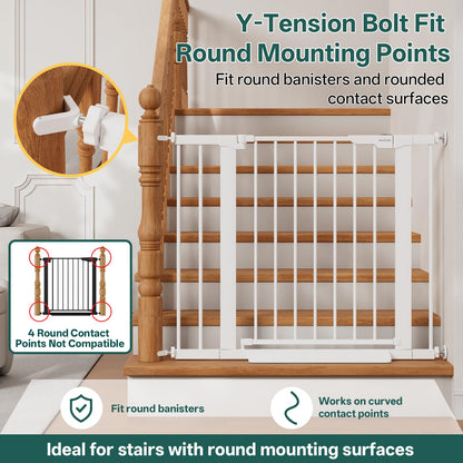 InnoTruth 27-36.6 in Wide Baby Gate for Stairs and Doorways, White