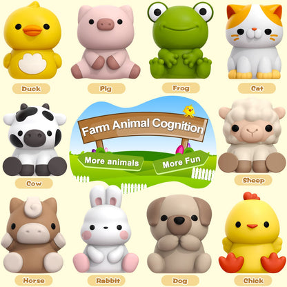 Learning Toys for 1,2,3 Year Old Toddlers, 20Pcs Farm Animals Toys Montessori Counting, Matching &