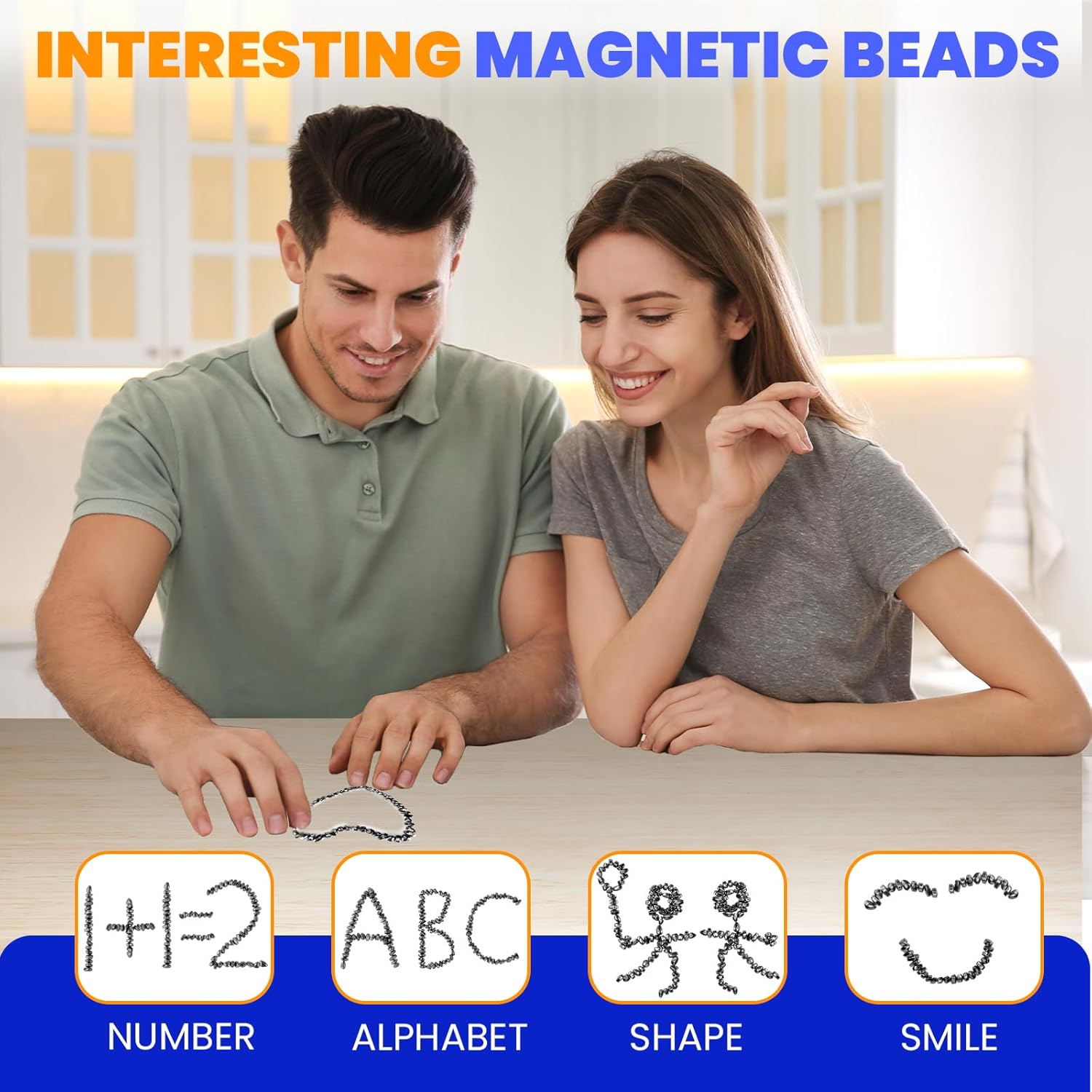 Magnetic Balls Over 1000 PCS Mini Magnetic Putty, with 2 Big Smooth Magnetic Beads, Fidget Toys for