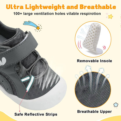 FEETCITY Wide Baby Shoes Boys Girls Baby Barefoot Shoes Breathable Infant Walking Shoe Crib Sock
