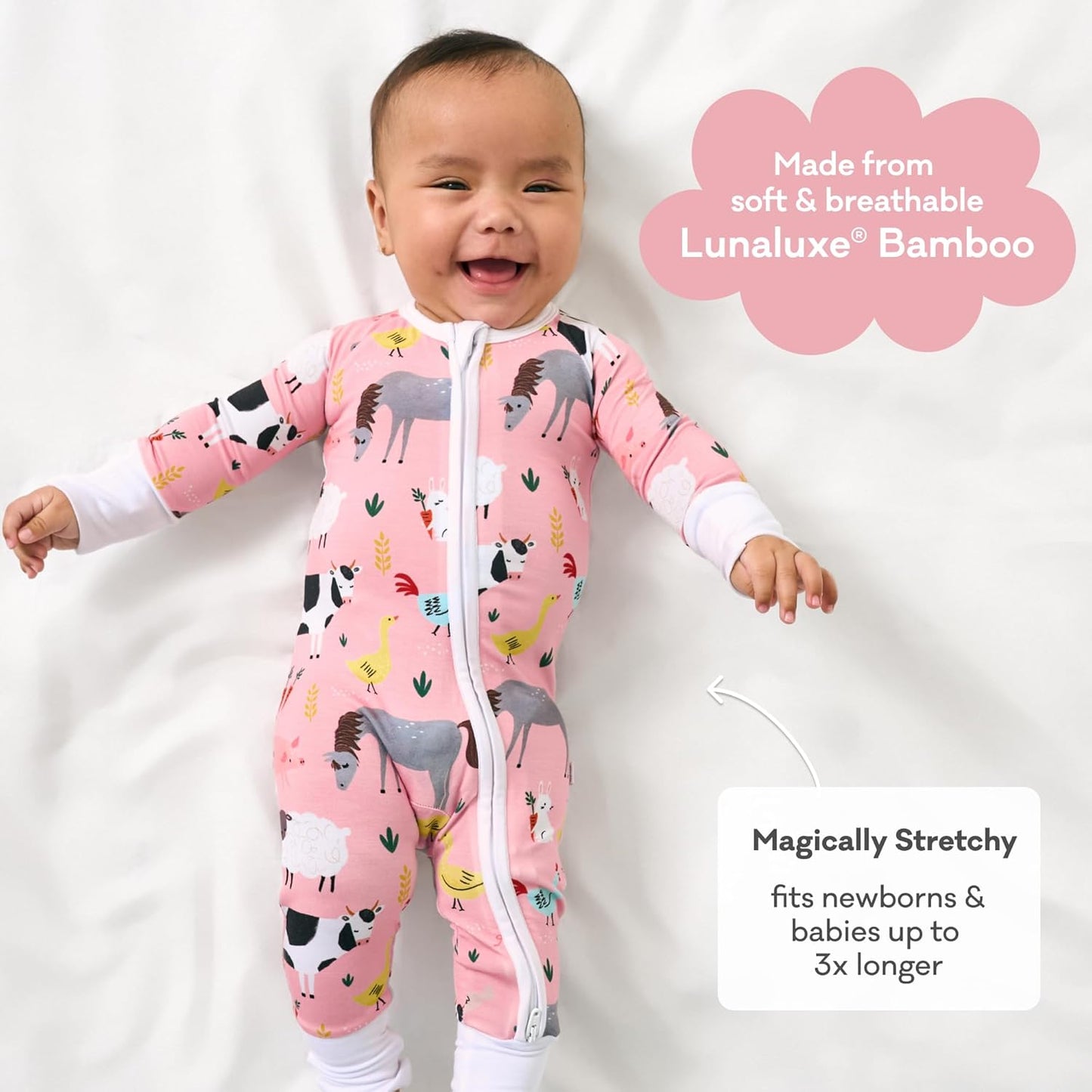 Little Sleepies Pajamas for Baby Boys & Girls, Viscose from Bamboo Baby Pajamas, Preemie & Newborn